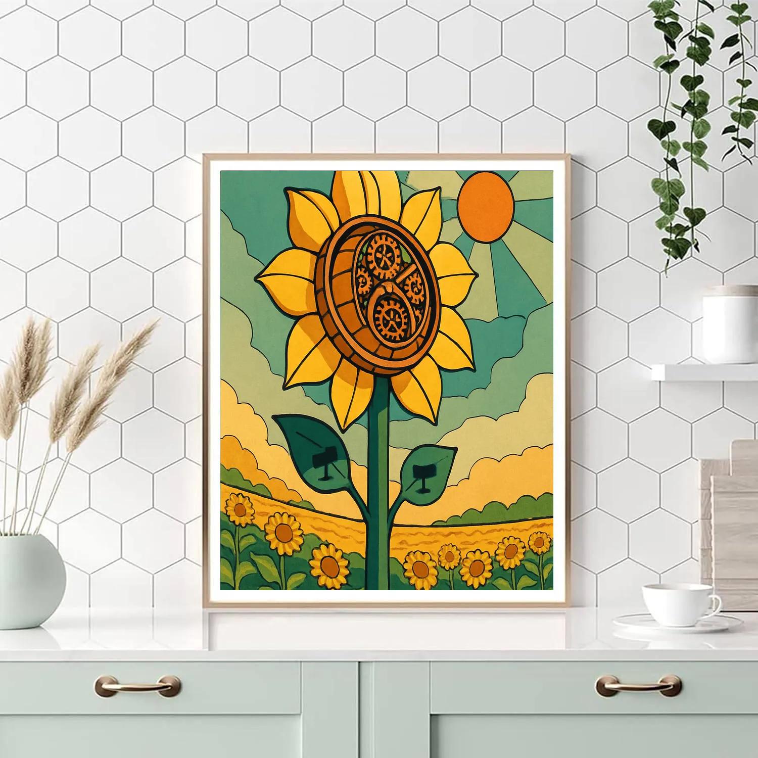Clockwork Observatory Sunflower Paint by numbers art