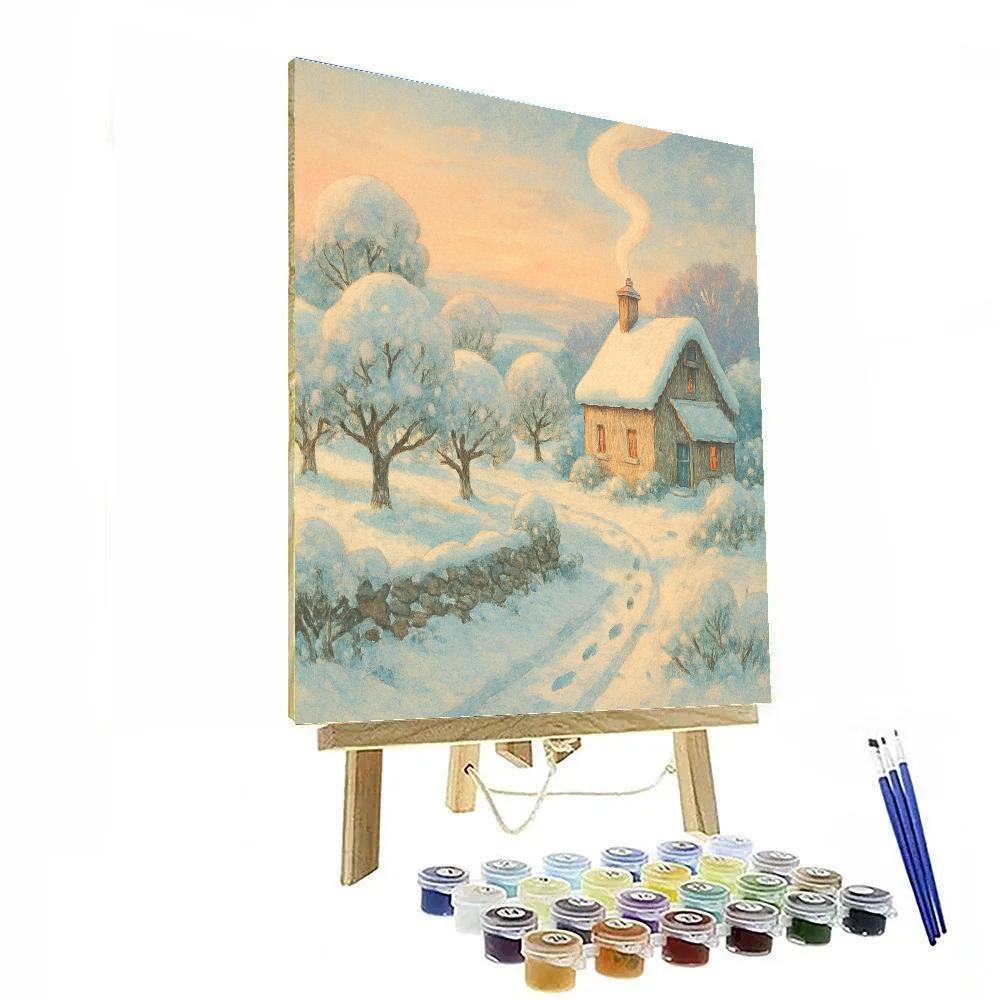 Sunrise Smoke Above The Orchard Cottage DIY paint by numbers