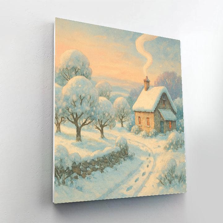 Sunrise Smoke Above The Orchard Cottage DIY paint by numbers