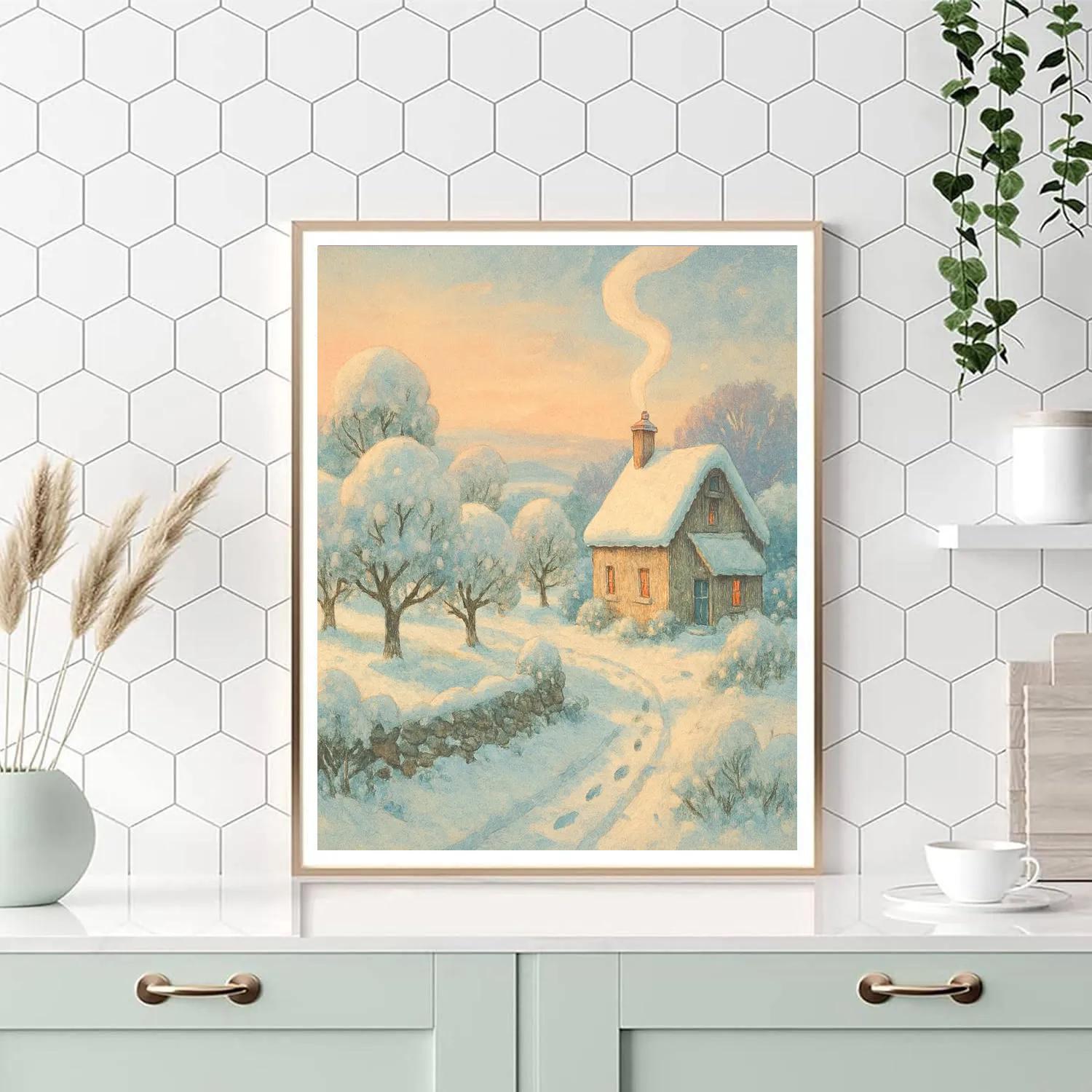 Sunrise Smoke Above The Orchard Cottage DIY paint by numbers