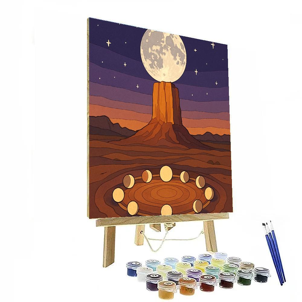 Moon-Crowned Desert Orrery Numbered painting kits