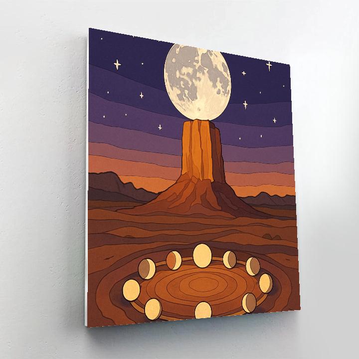 Moon-Crowned Desert Orrery Numbered painting kits