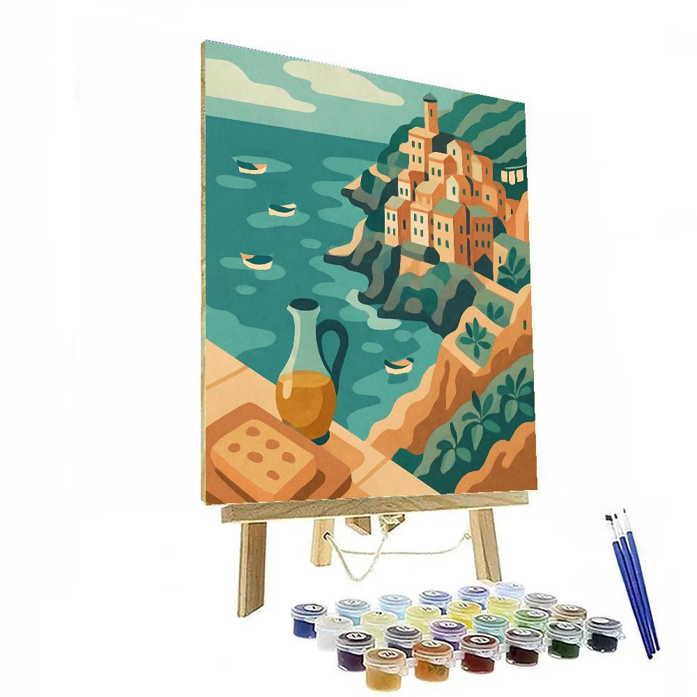 Ligurian Sea Glass Italy Coastline Poster DIY paint by numbers