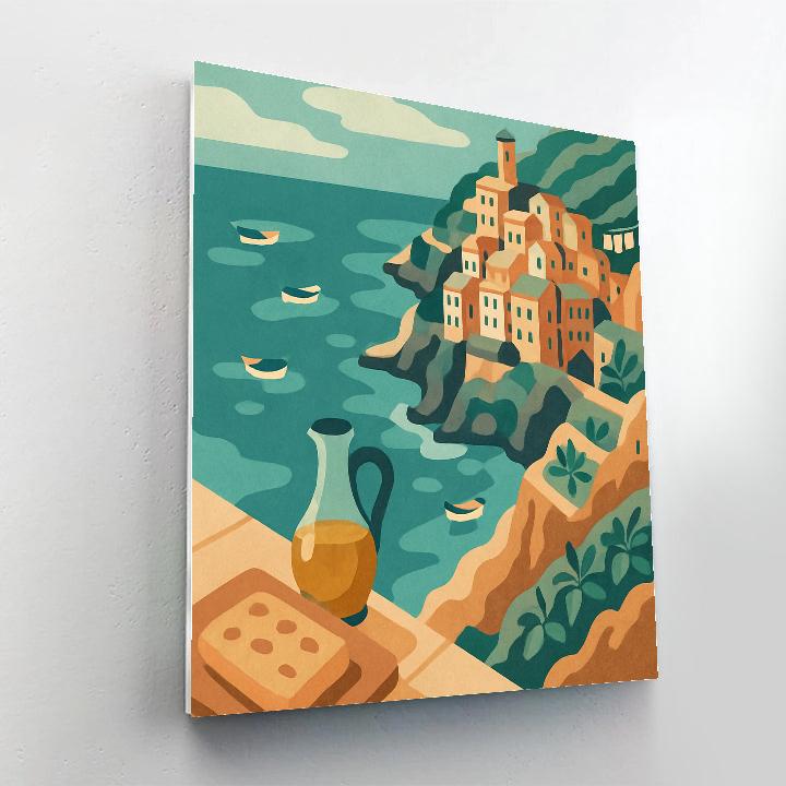 Ligurian Sea Glass Italy Coastline Poster DIY paint by numbers