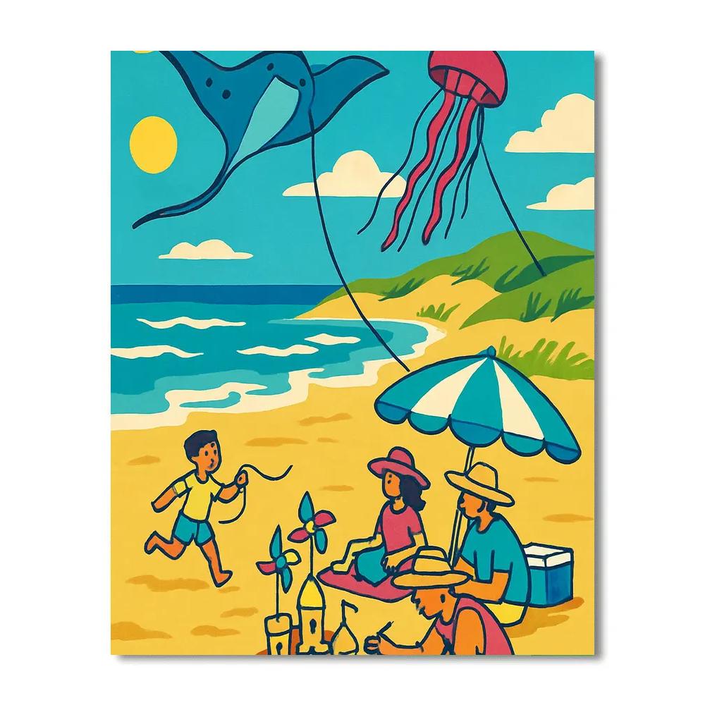 Kite Festival At Dune Beach paint by number