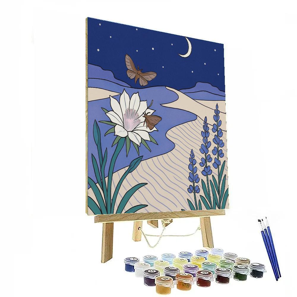 Moonlit Dunes With Flowers paint by numbers