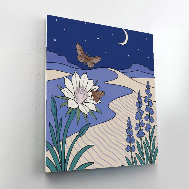 Moonlit Dunes With Flowers paint by numbers
