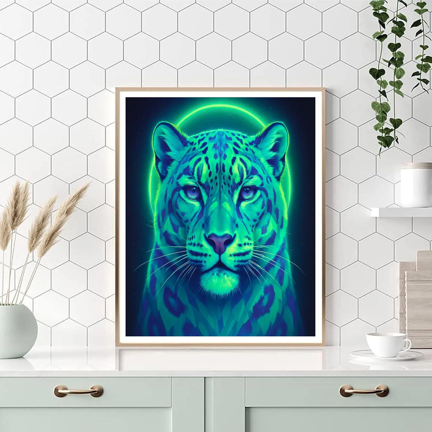 Aurora Crown Snow Leopard paint by number