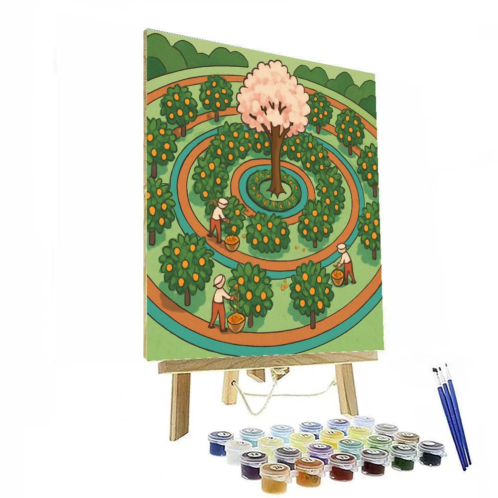 Spiral Orchard With Tree At The Core paint by color