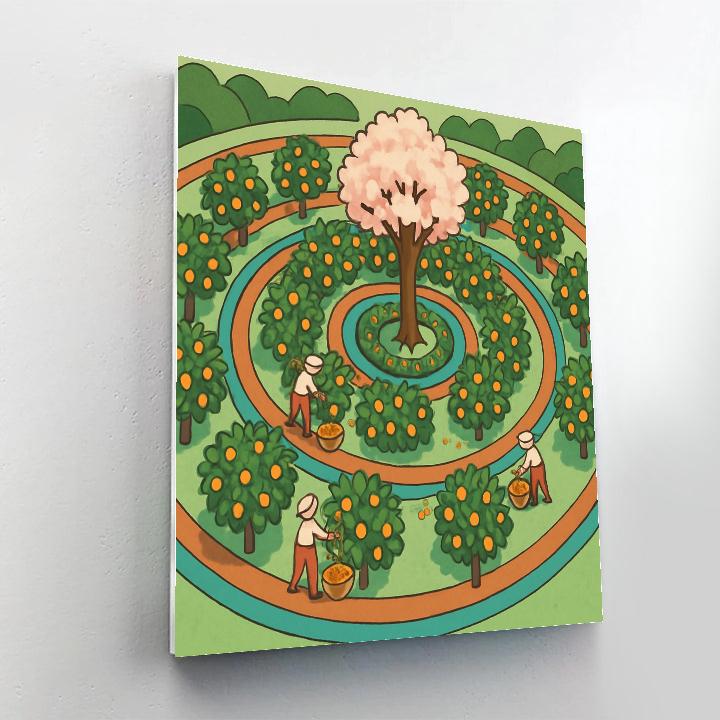 Spiral Orchard With Tree At The Core paint by color