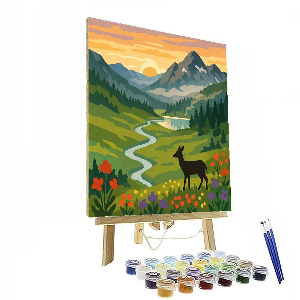 Meadow Panorama With Landscape Glow Painting by numbers kit