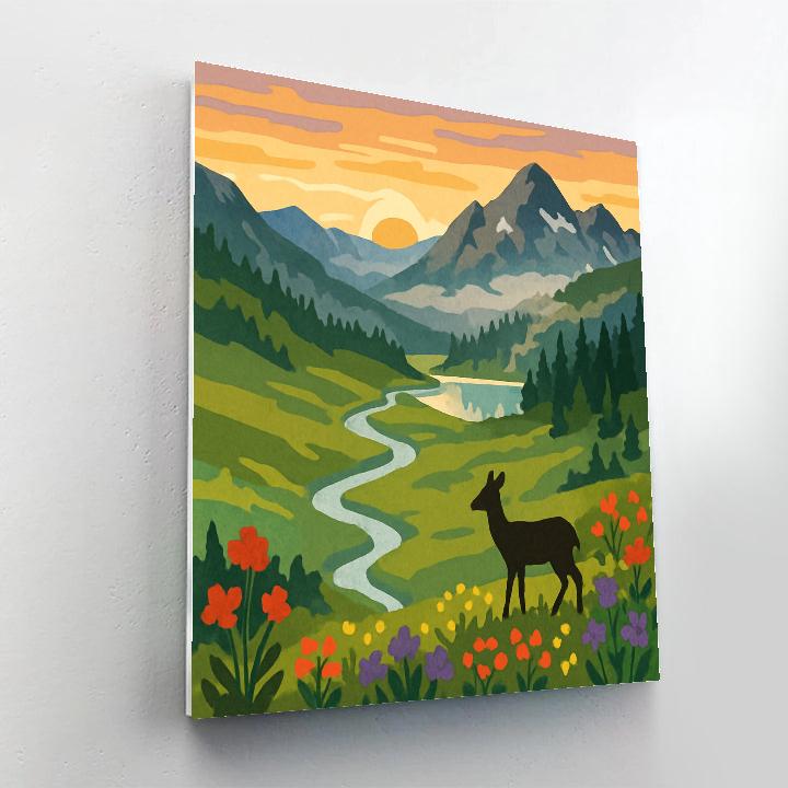 Meadow Panorama With Landscape Glow Painting by numbers kit