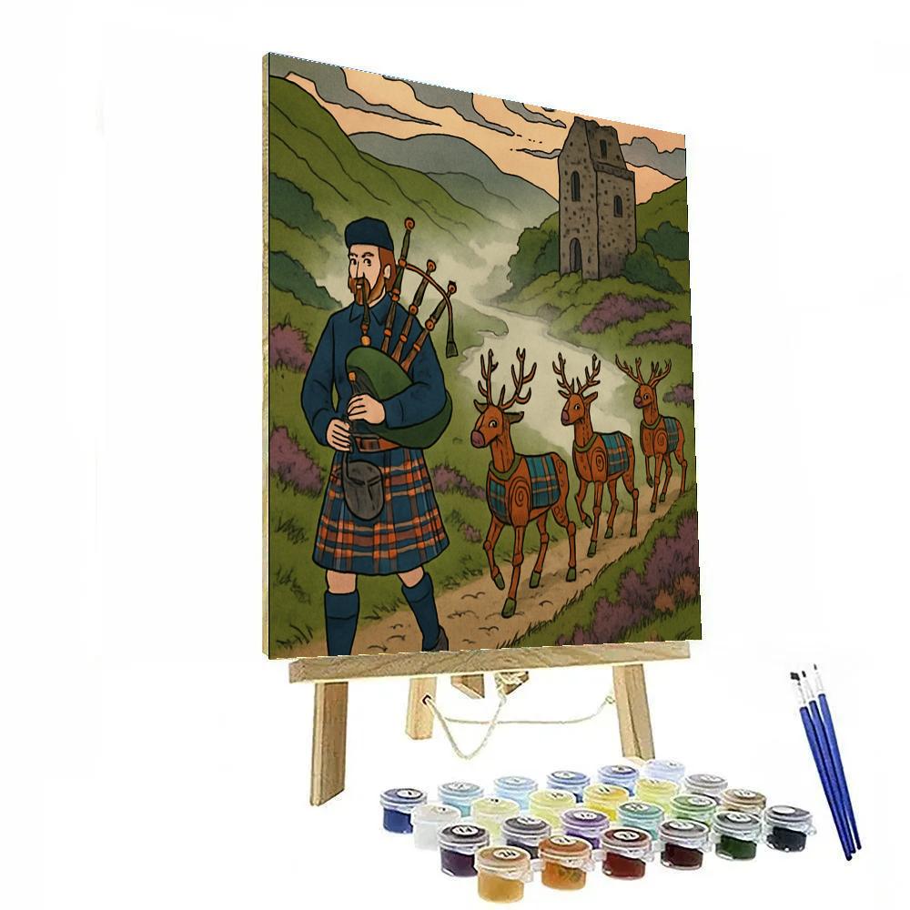 Clockwork Tartan Procession In Scotland Numbered painting kits
