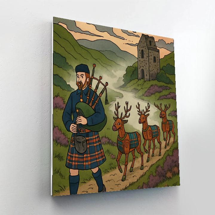 Clockwork Tartan Procession In Scotland Numbered painting kits