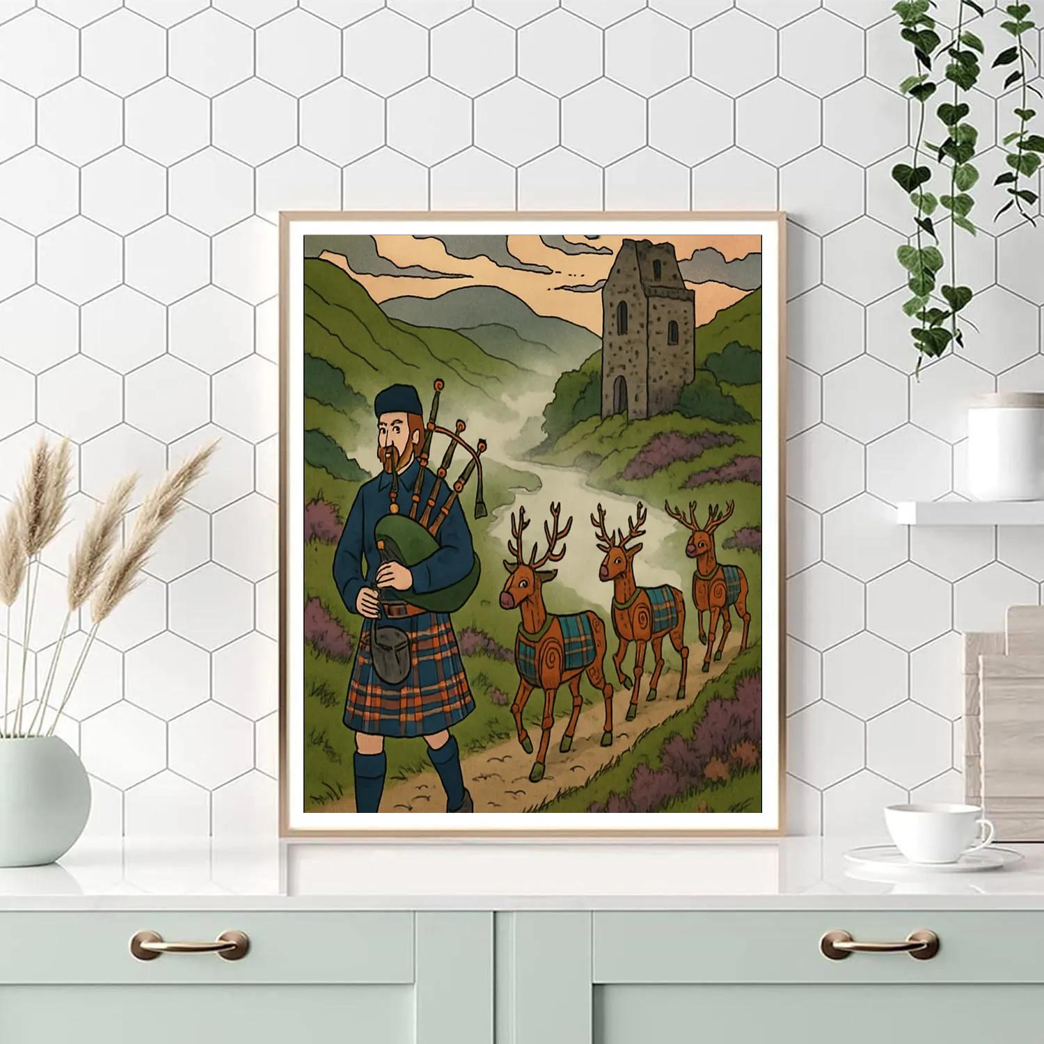 Clockwork Tartan Procession In Scotland Numbered painting kits
