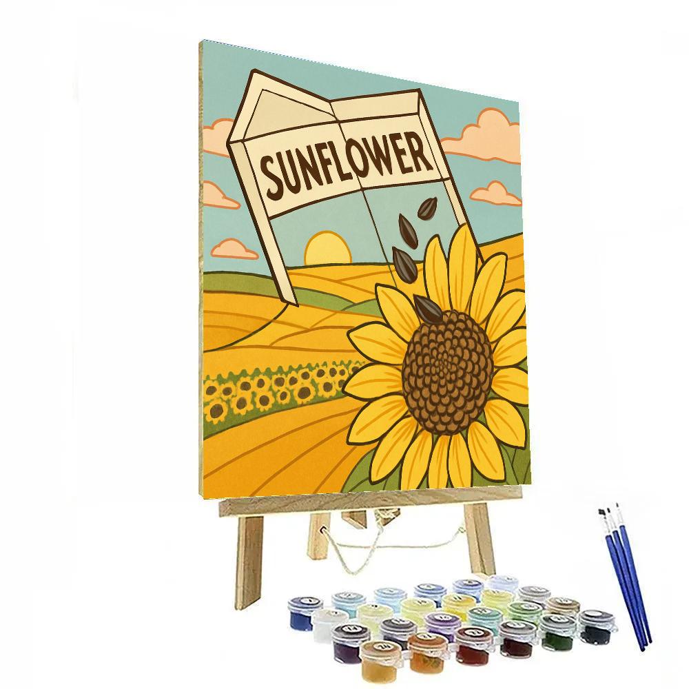 Seed Map With Sunflower Horizon Paint by numbers kits