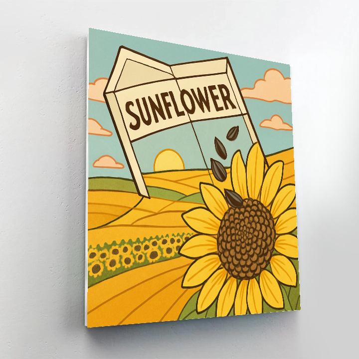 Seed Map With Sunflower Horizon Paint by numbers kits