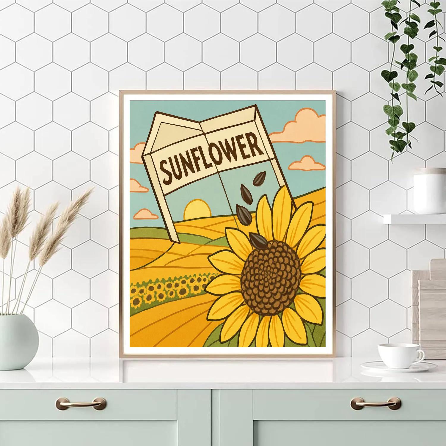 Seed Map With Sunflower Horizon Paint by numbers kits