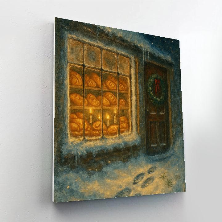 Midnight Bakery Window Snowfall Paint by numbers kits