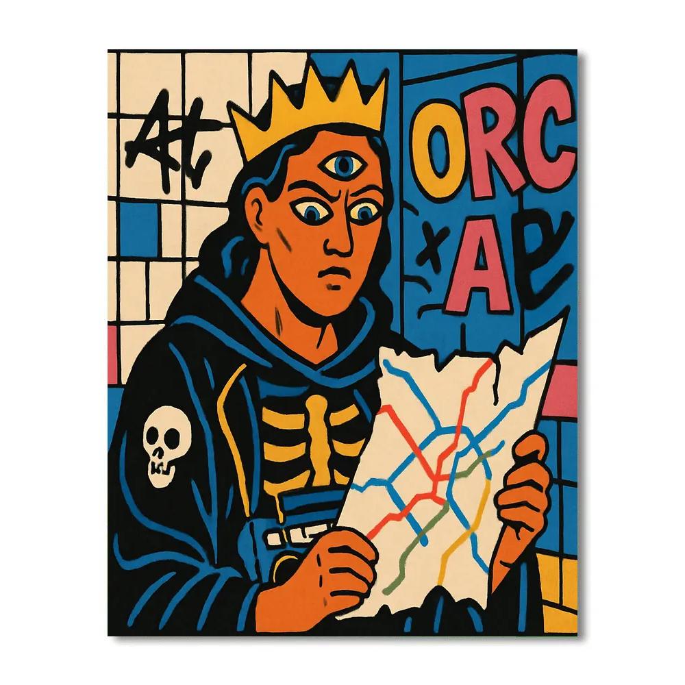 Subway Oracle In Basquiat Style Number painting