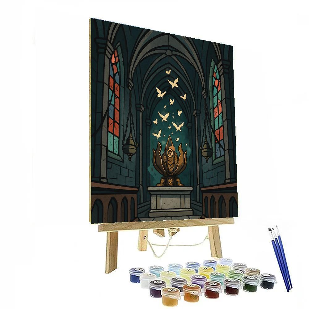 Clockwork Reliquary In Gothic Cathedral DIY paint by numbers