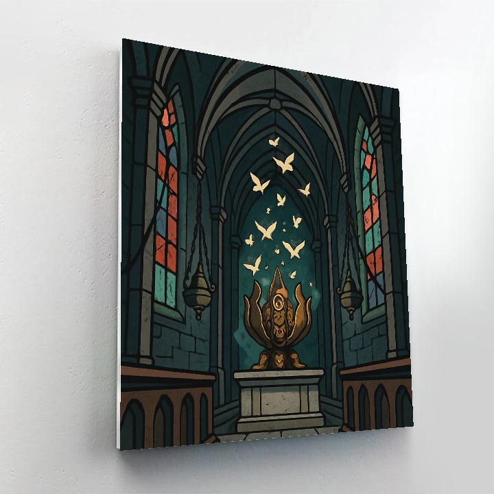 Clockwork Reliquary In Gothic Cathedral DIY paint by numbers