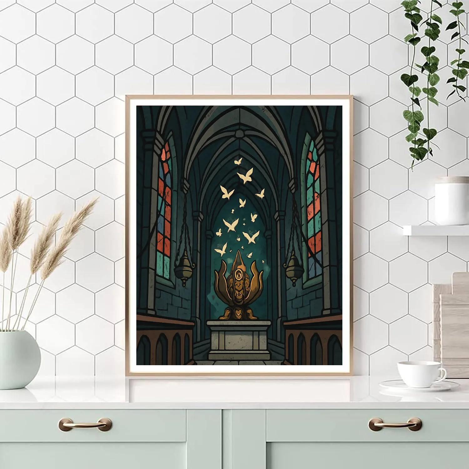 Clockwork Reliquary In Gothic Cathedral DIY paint by numbers
