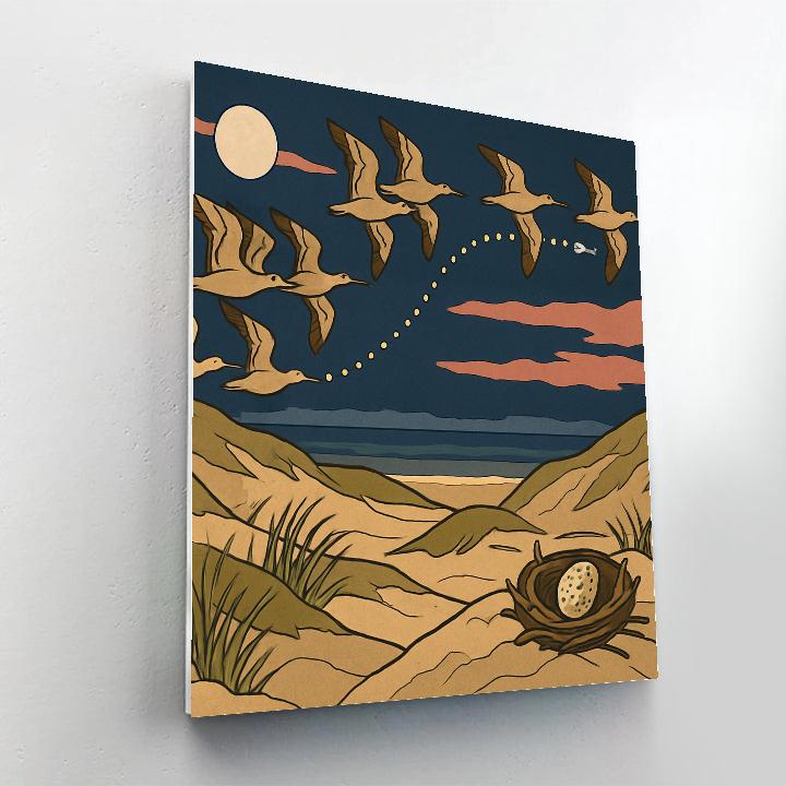 Migrant Map Above The Dunes Birds paint by numbers