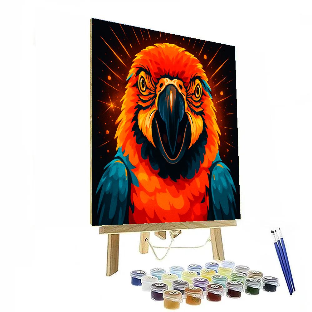 Solar Flare Macaw Sentinel Painting by numbers kit
