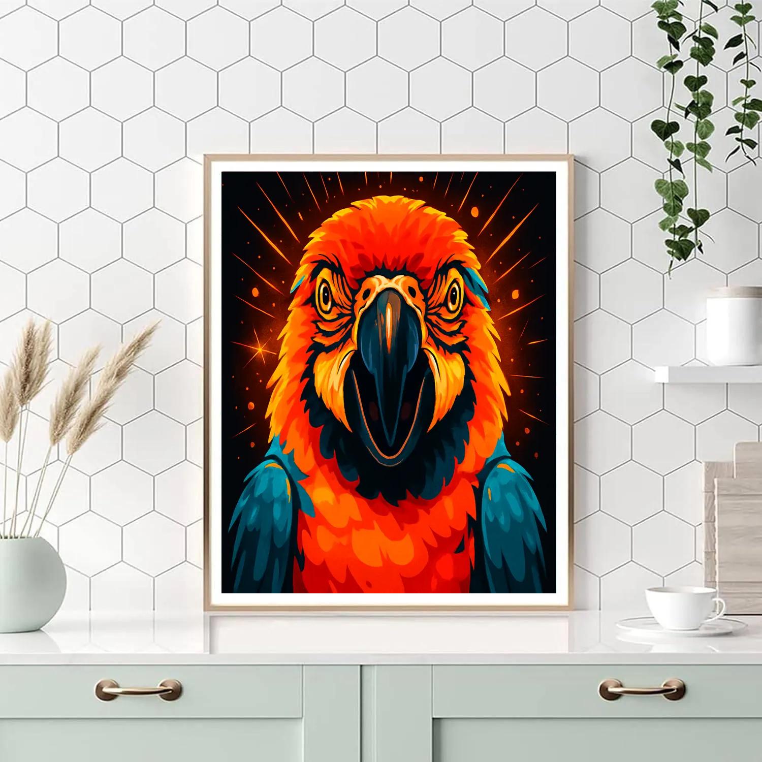 Solar Flare Macaw Sentinel Painting by numbers kit