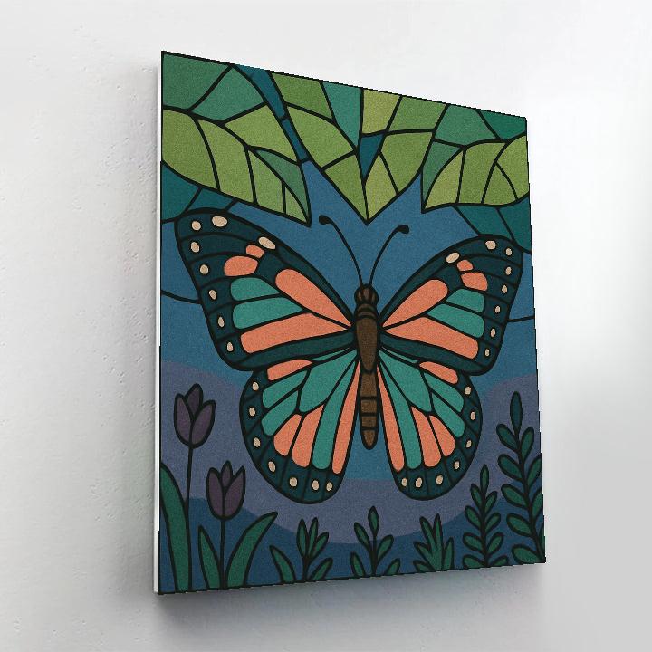 Stained Glass Butterfly Canopy Number painting