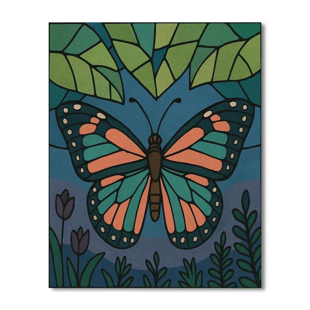 Stained Glass Butterfly Canopy Number painting