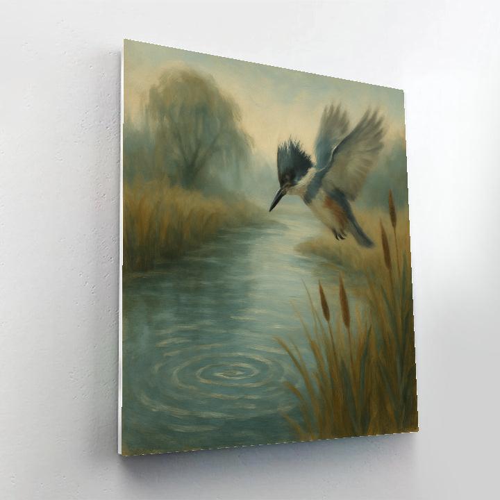Riverbend Kingfisher And The Silver Splash Numbered painting kits
