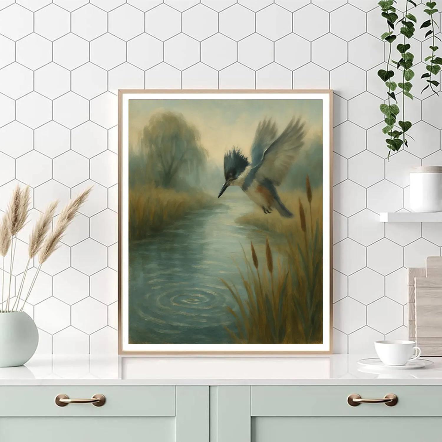 Riverbend Kingfisher And The Silver Splash Numbered painting kits