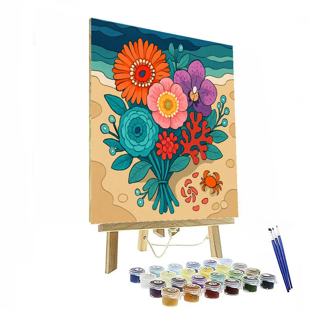 Floral Tidepool Bouquet Map Paint by numbers art