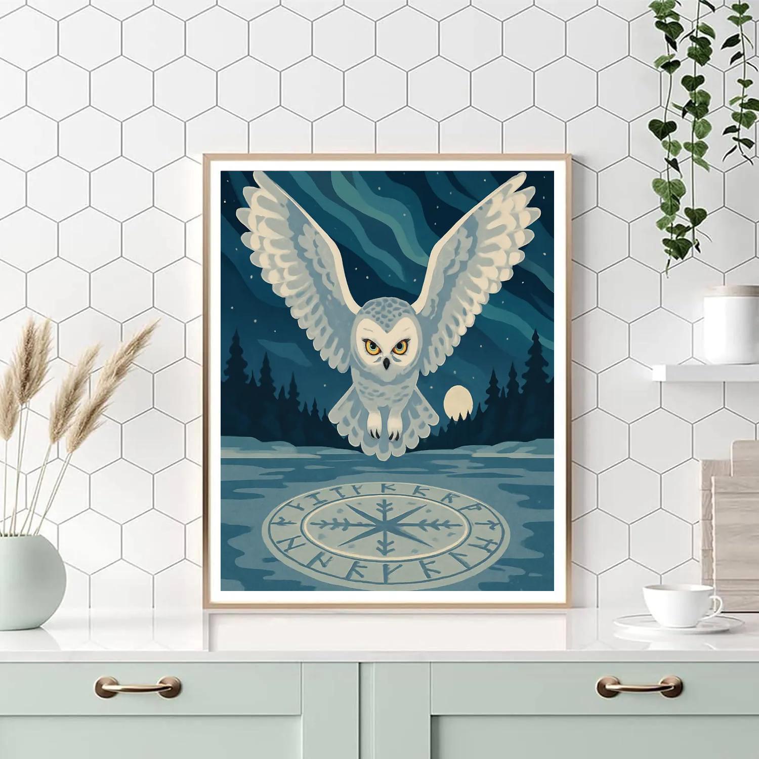 Aurora Compass Owl Painting by numbers kit