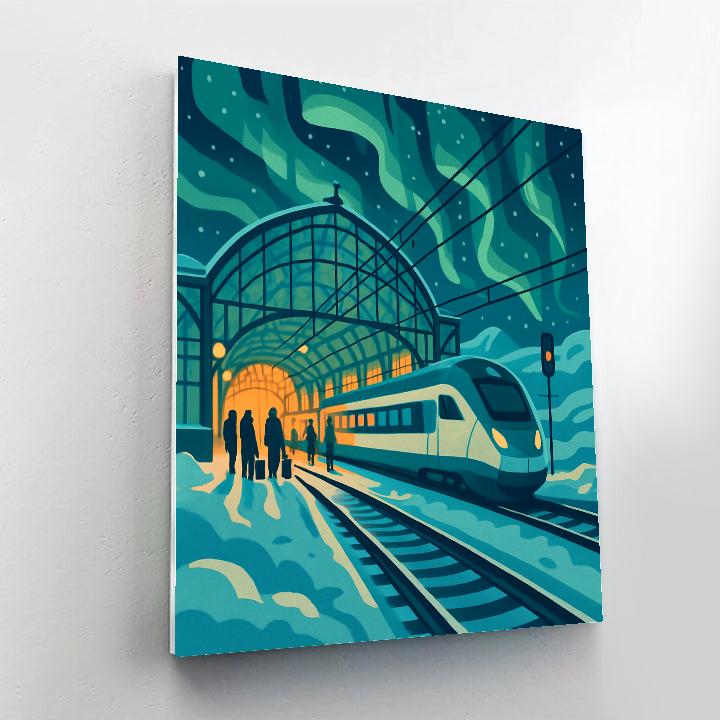 Aurora Glasshouse Train Station Paint by numbers kits