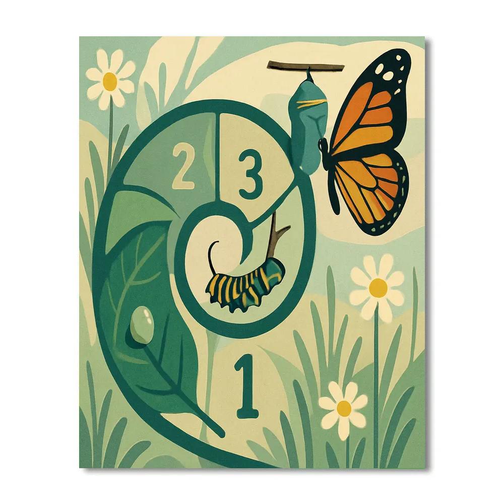 Metamorphosis Spiral With Butterfly Paint by numbers kits