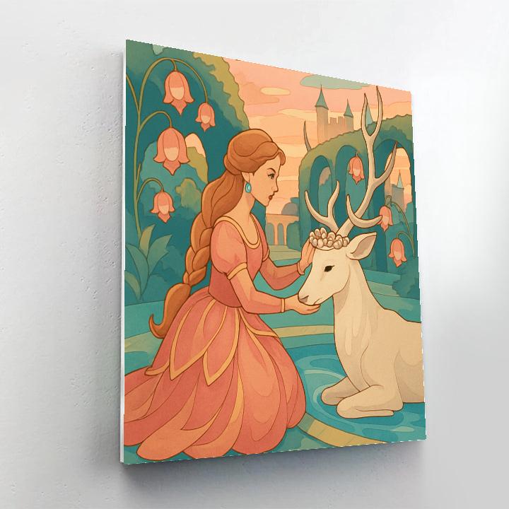 Garden Court With Princess In Bloomlight DIY paint by numbers