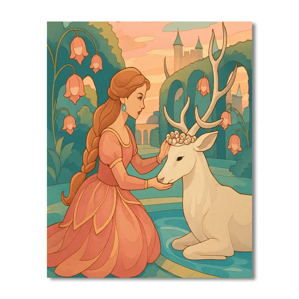 Garden Court With Princess In Bloomlight DIY paint by numbers
