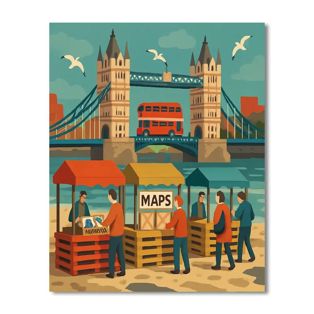 Thames Tidal Market London Crafted painting number kit