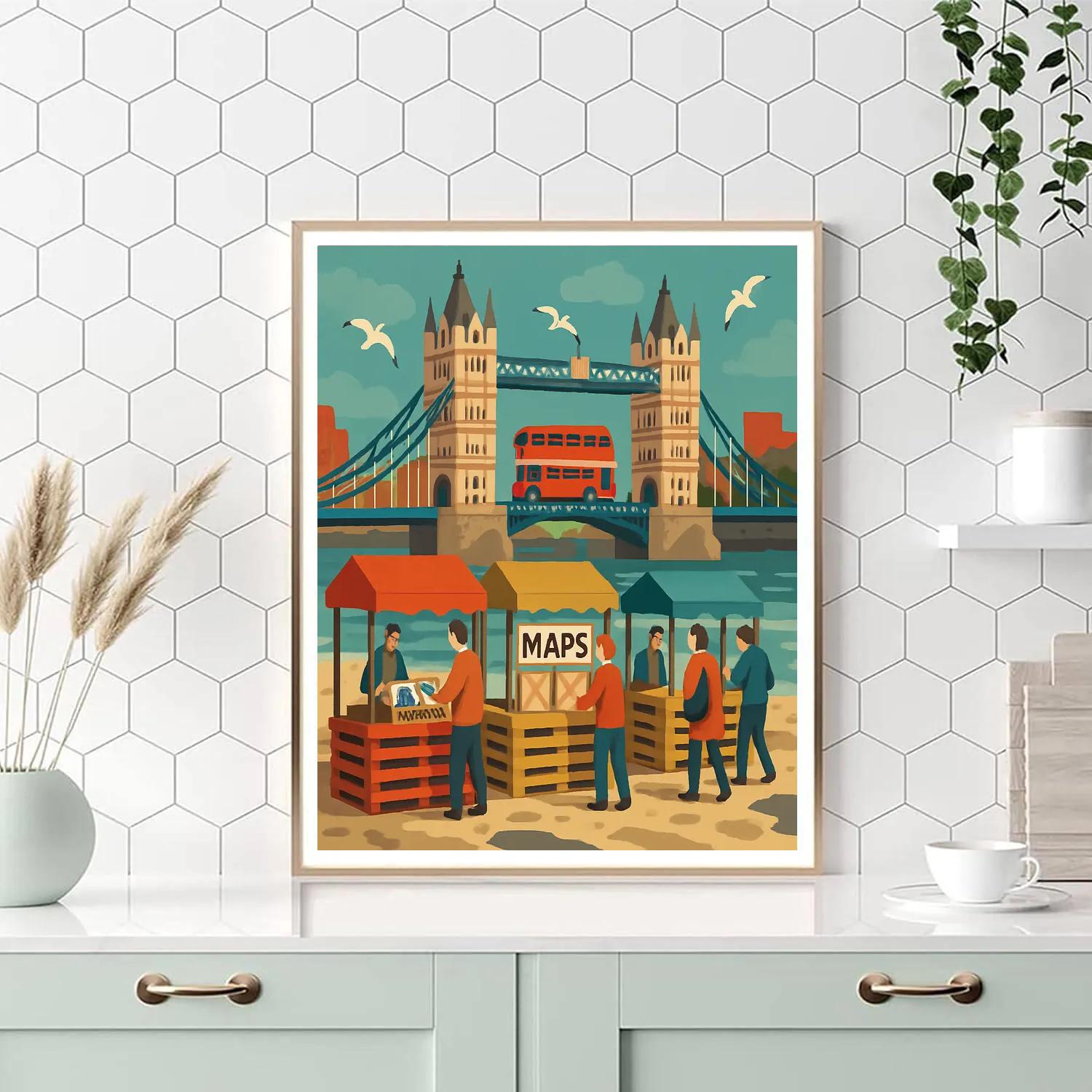 Thames Tidal Market London Crafted painting number kit