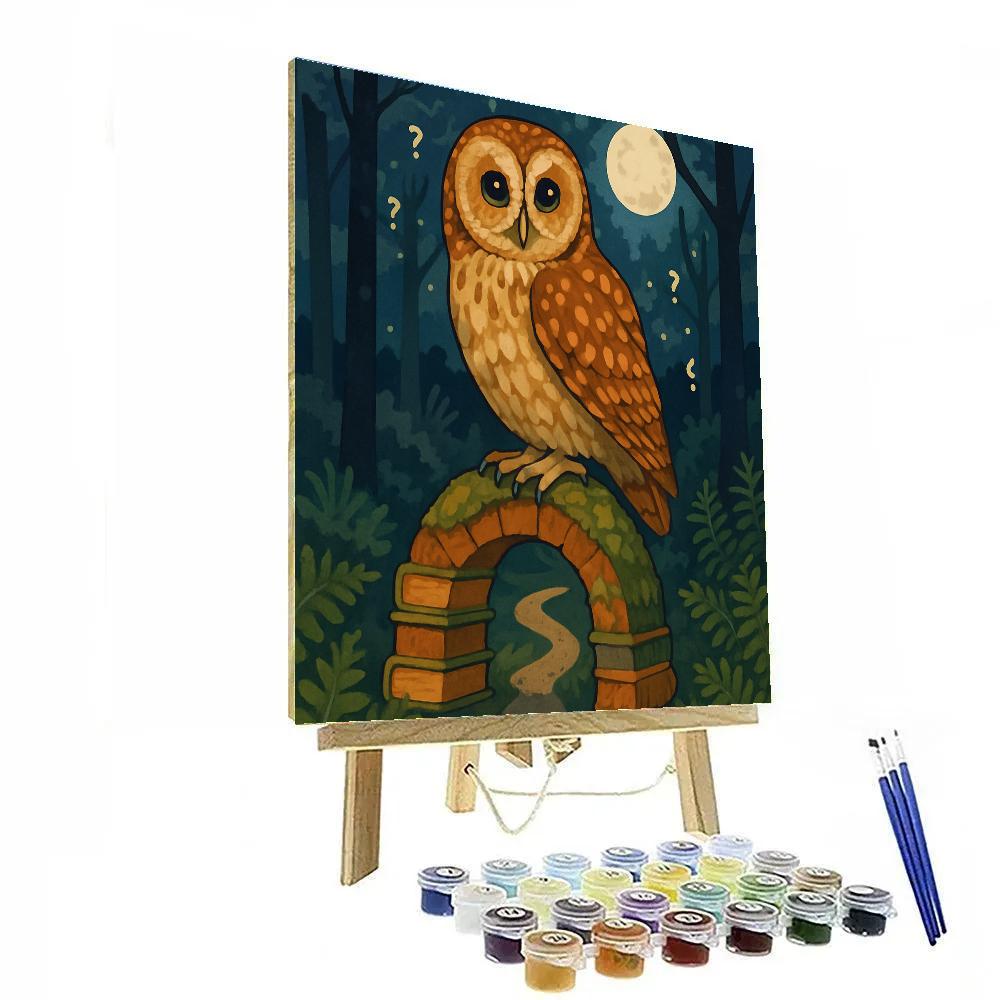 Forest Library With Owl Sentinel DIY paint by numbers