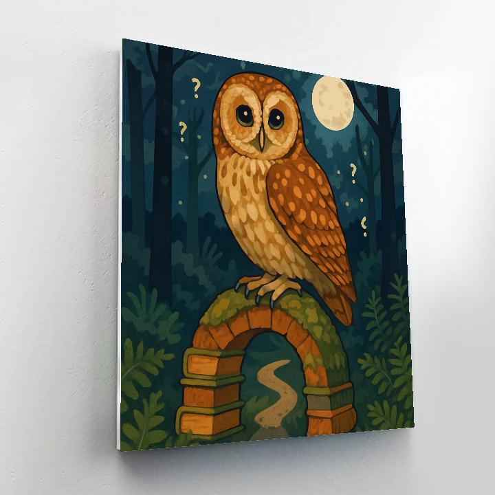 Forest Library With Owl Sentinel DIY paint by numbers