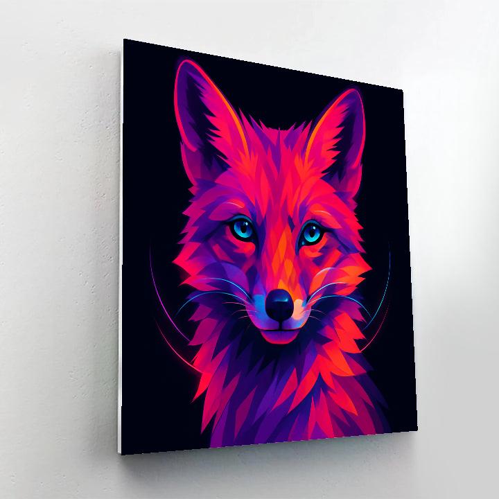 Neon Ember Fox Mirage paint by number