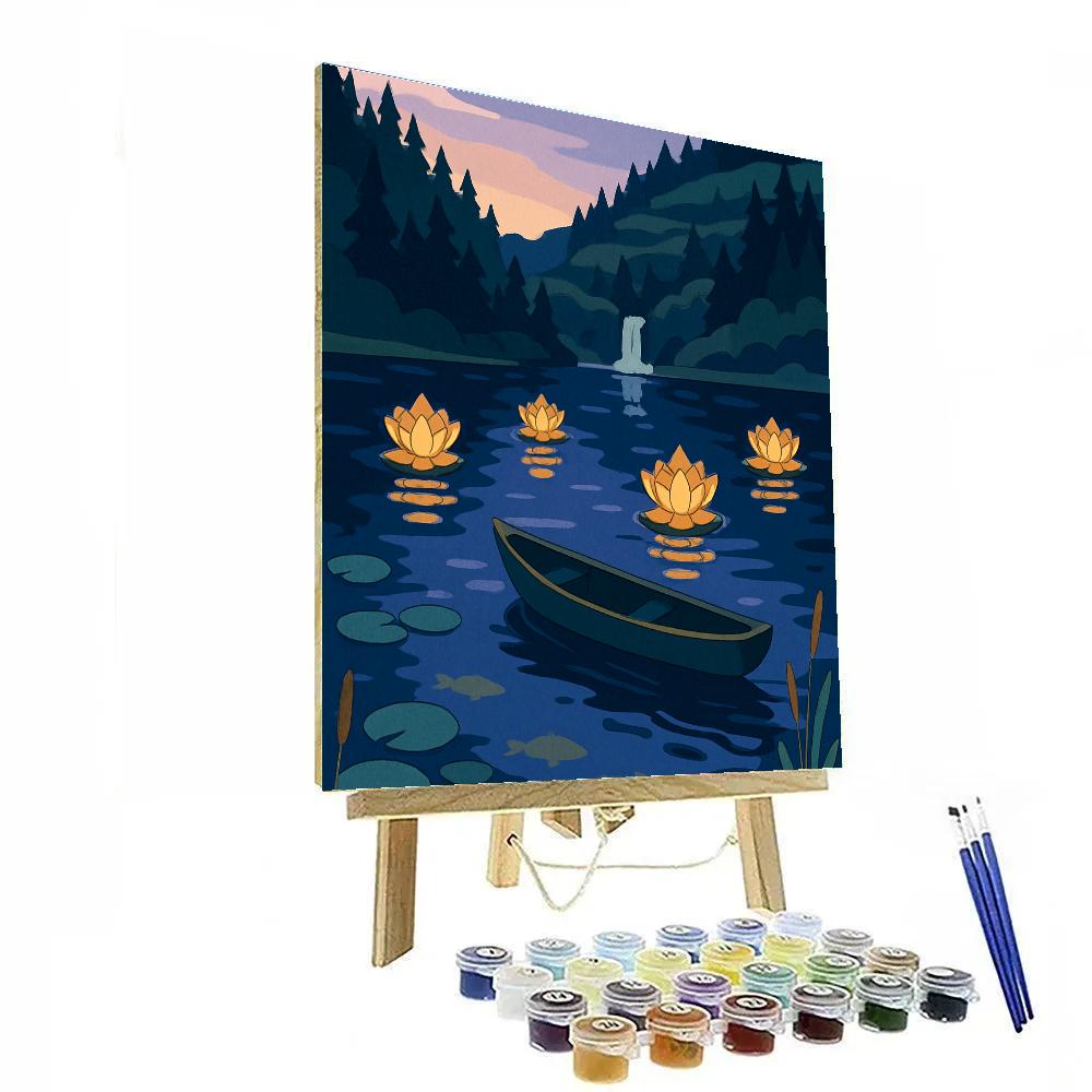 Clockwork Lanterns Over The Lake Paint by numbers art