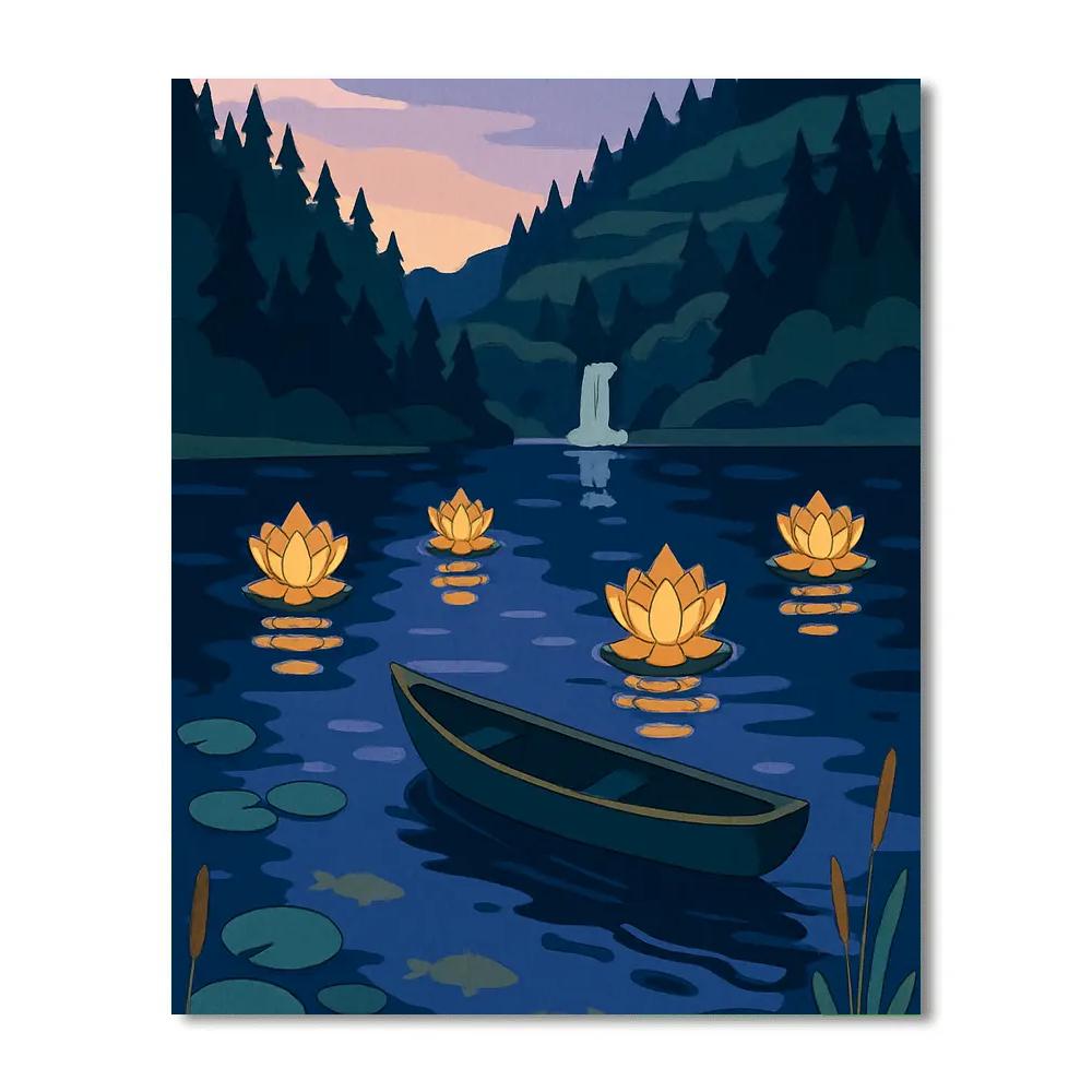 Clockwork Lanterns Over The Lake Paint by numbers art