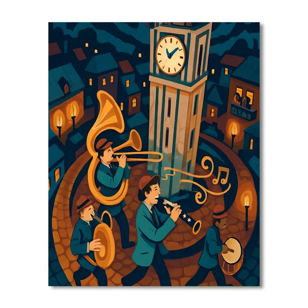 Midnight Clocktower Jazz Promenade Paint by numbers kits