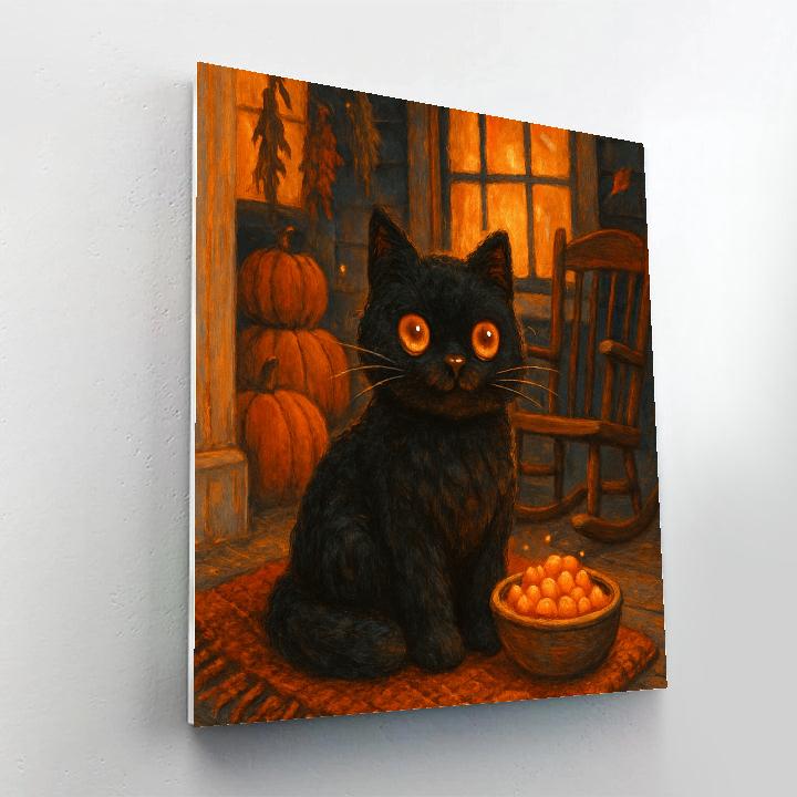 The Cat Who Guards The Cinnamon Porch paint by numbers