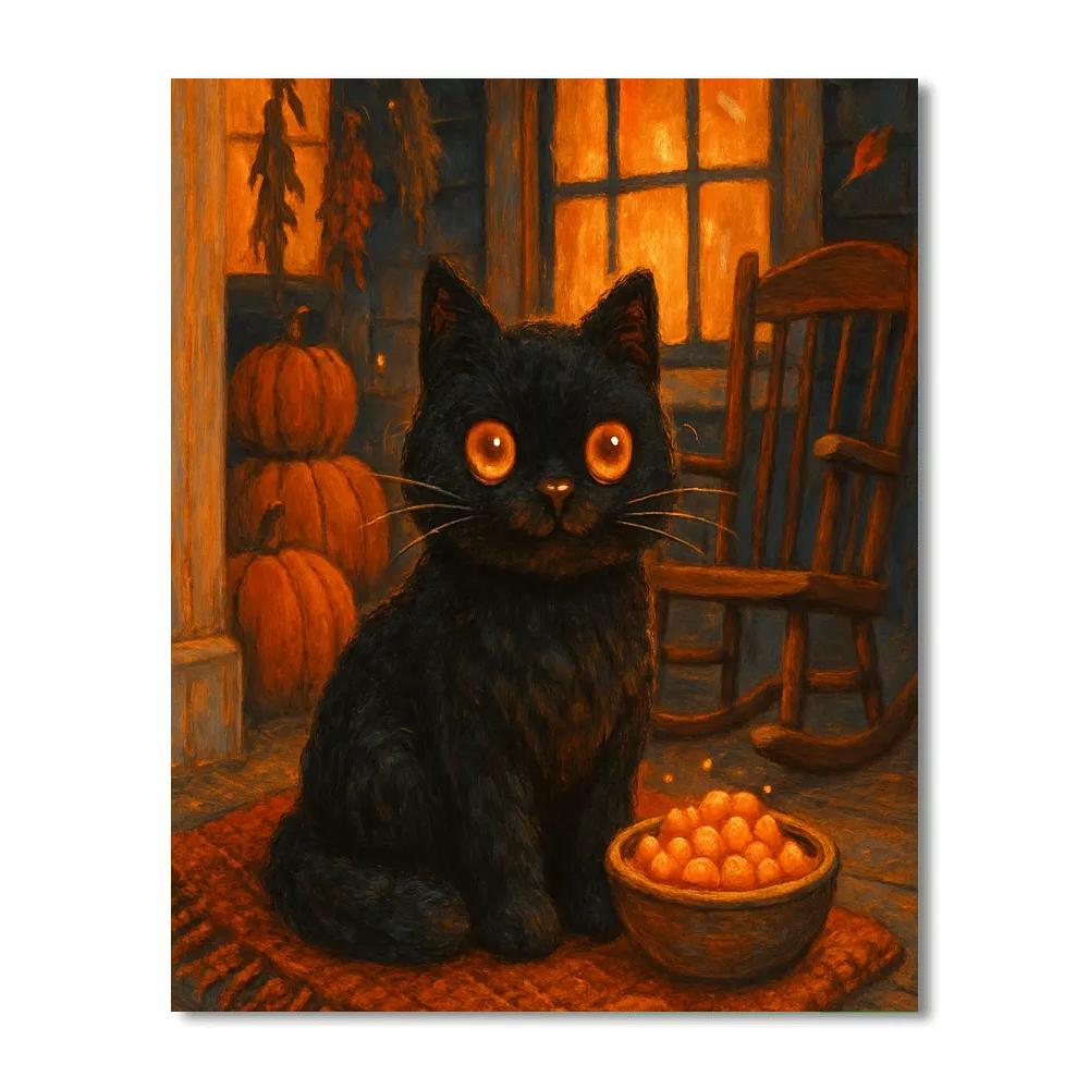 The Cat Who Guards The Cinnamon Porch paint by numbers